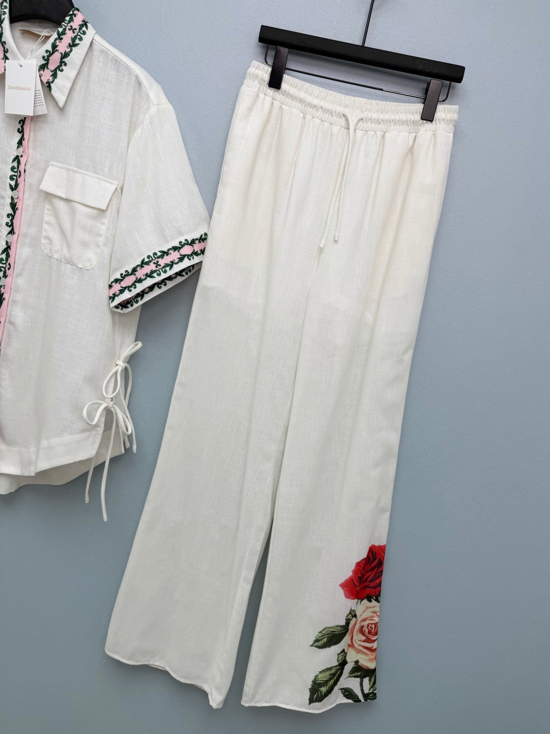 ZIMMERMANN 26S TOP AND WIDE-LEG PANTS SET STYLE 99