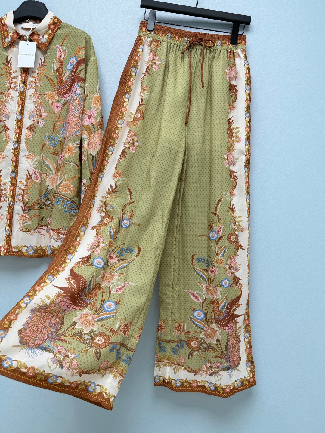 ZIMMERMANN 26S SHIRT AND STRAIGHT-LEG PANTS SET STYLE 78