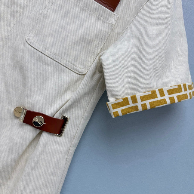 FENDI 26S SHORT-SLEEVE COLLARED DRESS 437