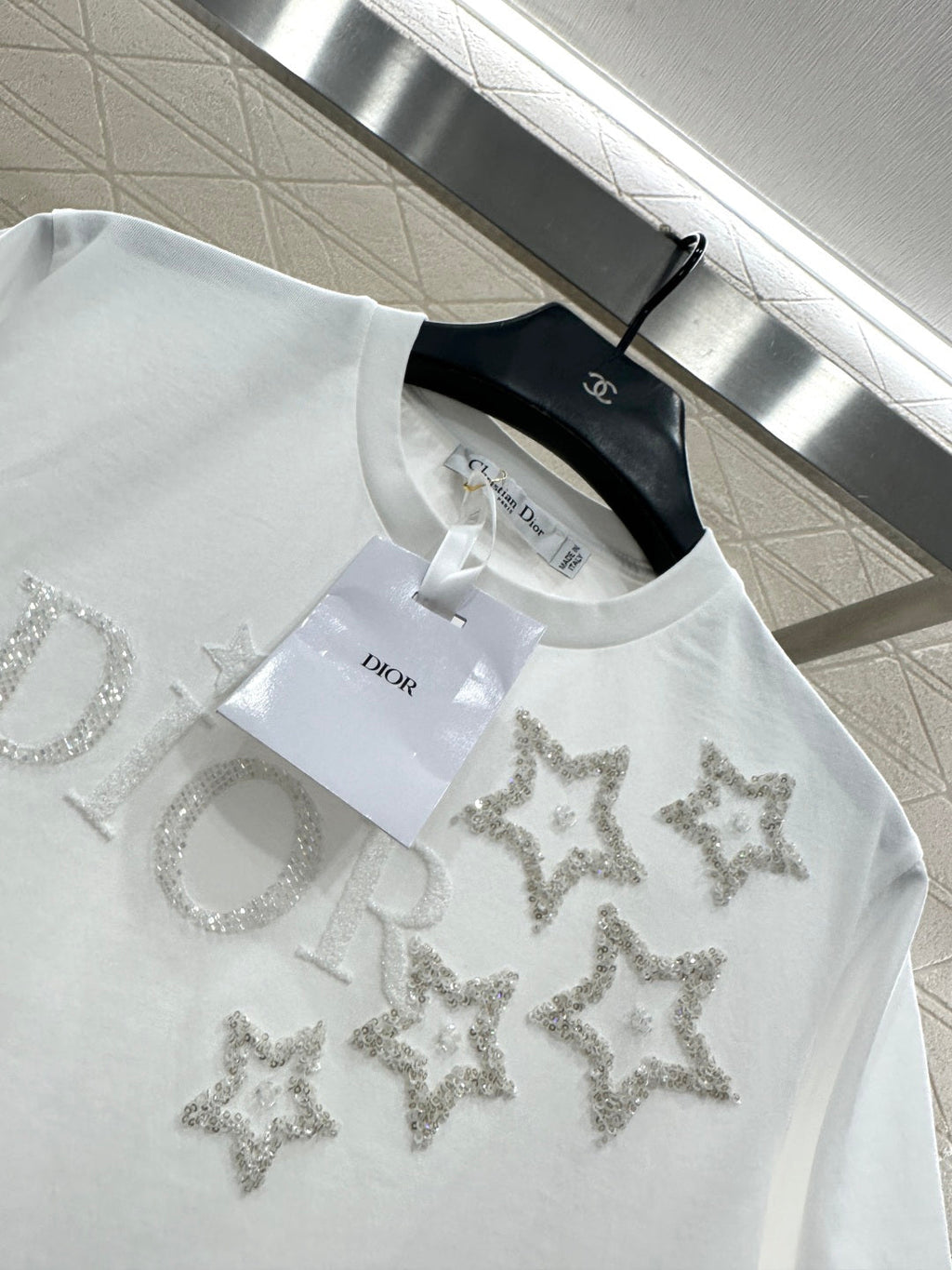 DIOR 25S ROUND-NECK SEQUIN T-SHIRT 731