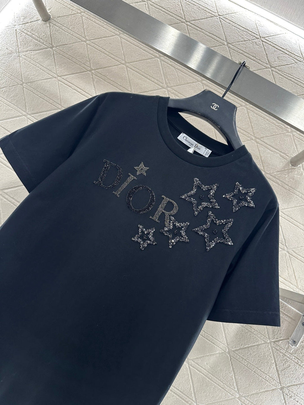 DIOR 25S ROUND-NECK SEQUIN T-SHIRT 730