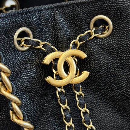 CHANEL 25S HOBO BAG 30 IN BLACK CAVIAR