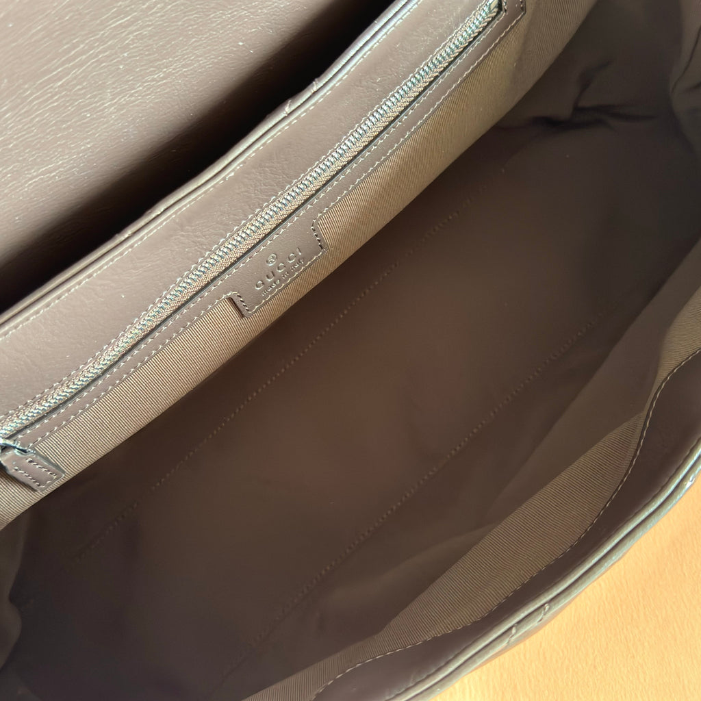 GUCCI 26S GG MARMONT BAG 37 IN DARK BROWN CALFSKIN
