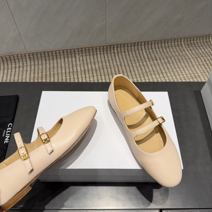 CELINE 26S BALLET FLATS IN BEIGE CALFSKIN