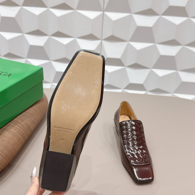 BOTTEGA VENETA 26S VENTURA LOAFERS 40 MM IN BROWN INTRECCIATO CALFSKIN
