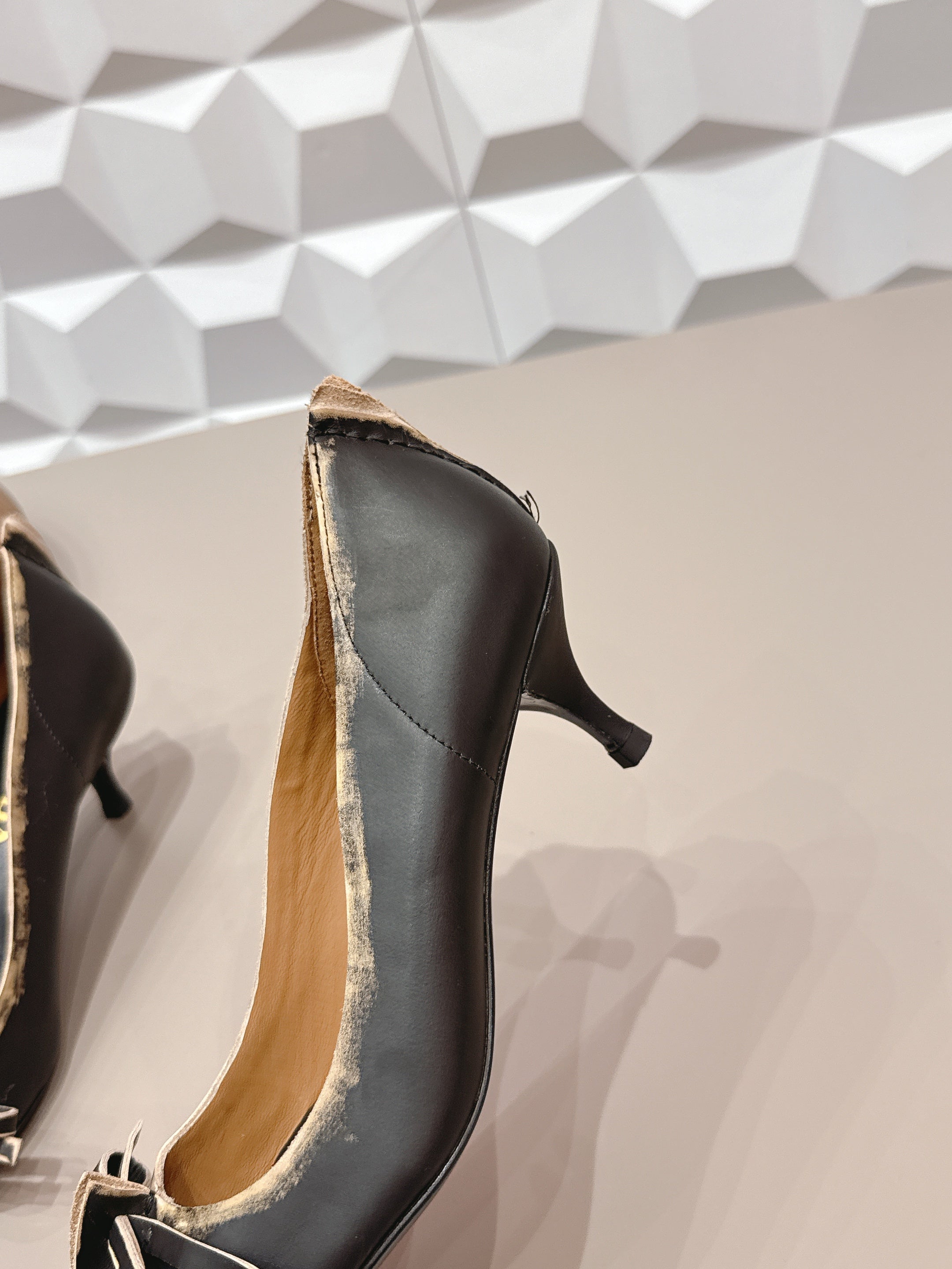 PRADA 26S POINTED TOE HIGH HEELS 55MM IN BLACK CALFSKIN