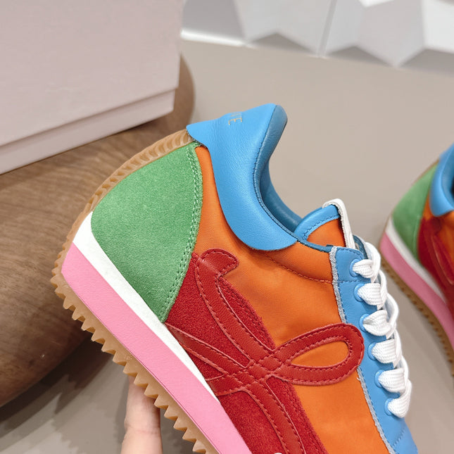 LOEWE 26S FLOW RUNNER SNEAKER IN MULTICOLOR SUEDE AND CALFSKIN