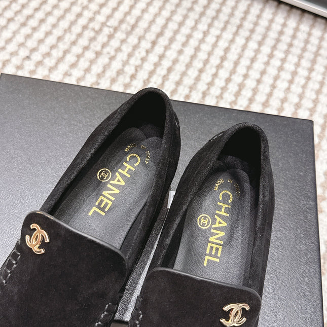 CHANEL 26S LOAFERS IN BLACK SUEDE