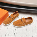 HM 26S KELLY PARIS LOAFERS IN ORANGE SUEDE SILVER HARDWARE