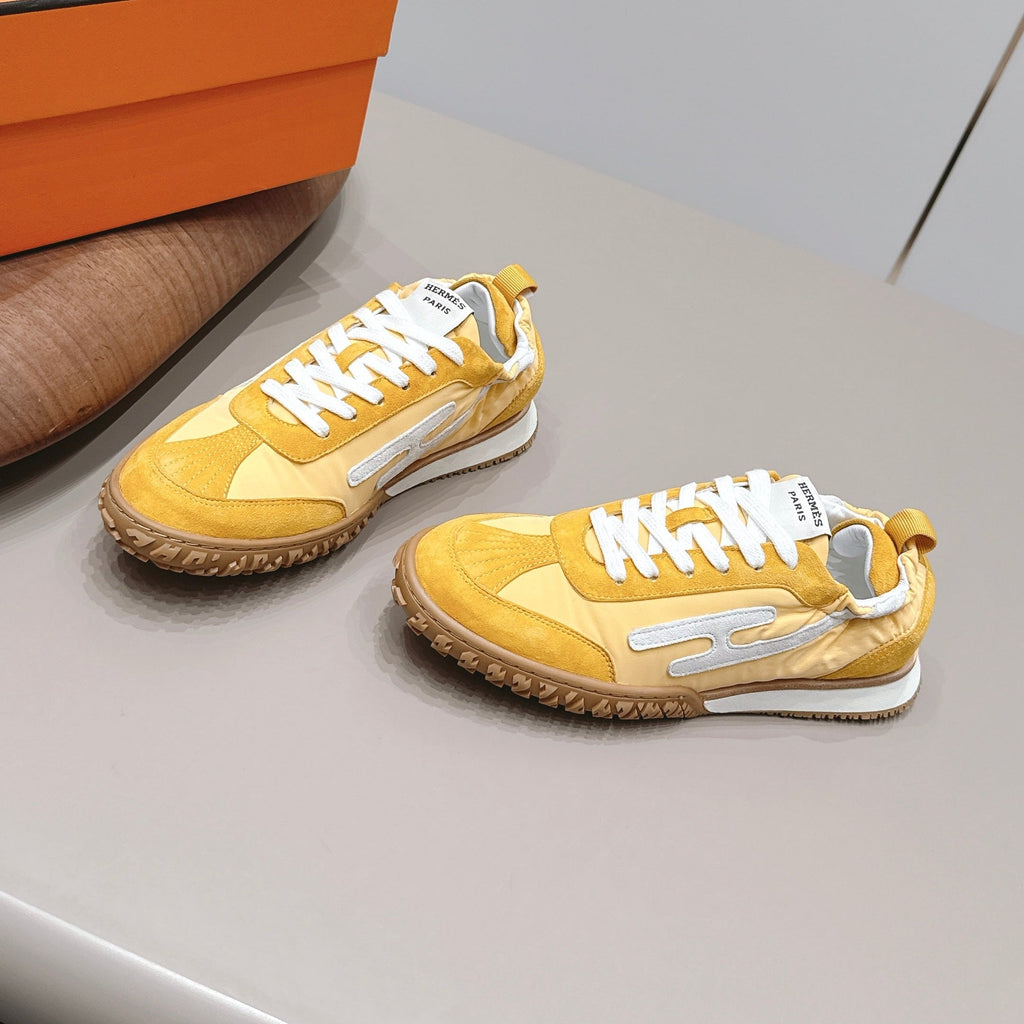 HM 26S BOUNCING SNEAKERS IN YELLOW NYLON AND SUEDE