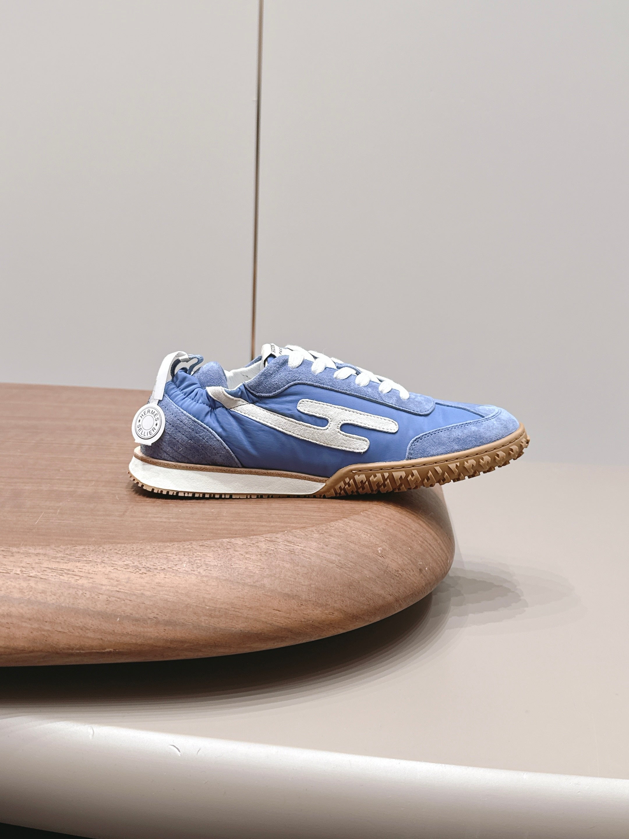 HM 26S BOUNCING SNEAKERS IN BLUE NYLON AND SUEDE