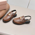 MIUMIU 26S PENNY SLINGBACK LOAFERS IN BROWN CALFSKIN GOLD HARDWARE