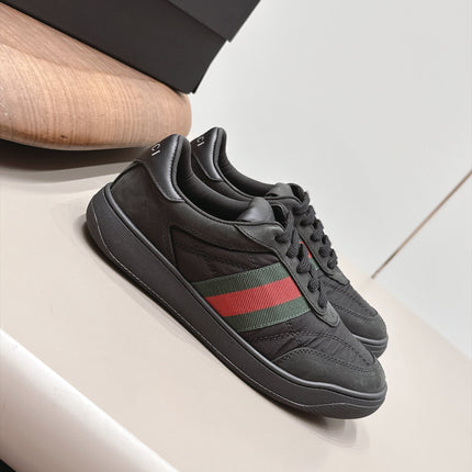 GUCCI 26S SNEAKERS IN BLACK SUEDE AND FABRIC