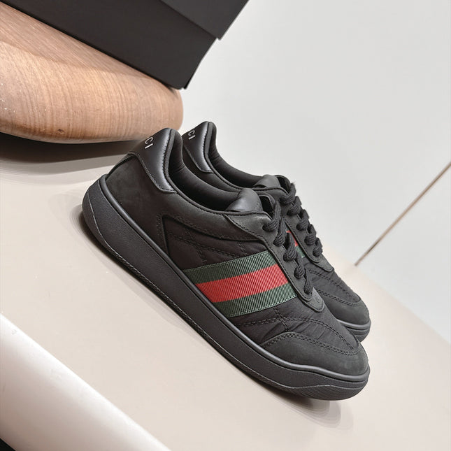 GUCCI 26S SNEAKERS IN BLACK SUEDE AND FABRIC