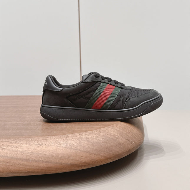 GUCCI 26S SNEAKERS IN BLACK SUEDE AND FABRIC