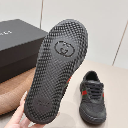 GUCCI 26S SNEAKERS IN BLACK SUEDE AND FABRIC