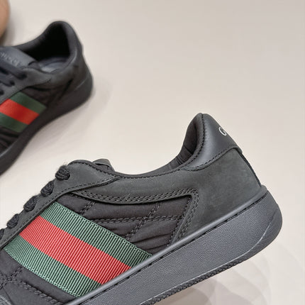 GUCCI 26S SNEAKERS IN BLACK SUEDE AND FABRIC