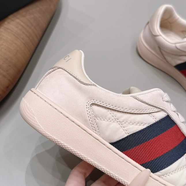 GUCCI 26S SNEAKERS IN LIGHT BEIGE SUEDE AND FABRIC