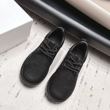 CELINE 26S LACE UP SHOES 30 MM IN BLACK SUEDE