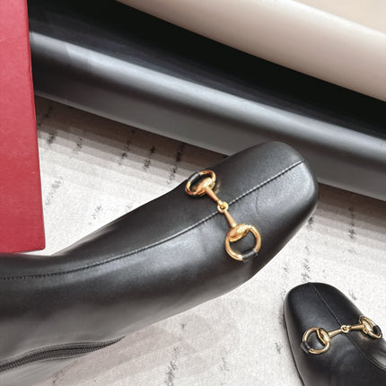 GUCCI 26S TALL BOOTS 55 MM IN BLACK LAMBSKIN