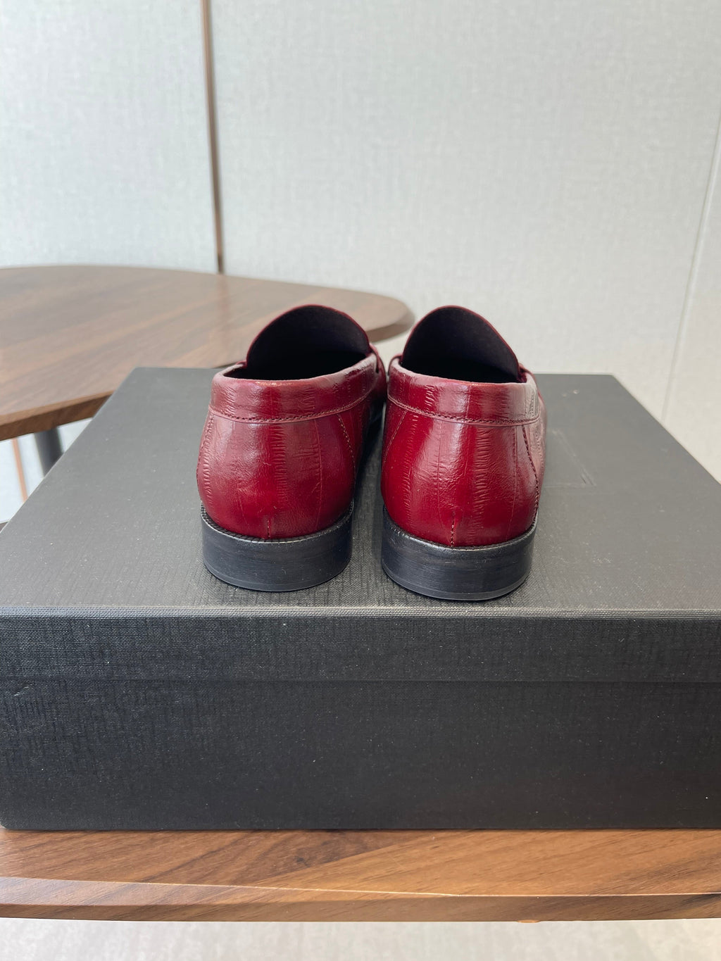 YSL 26S LOAFER IN DARK RED CALFSKIN