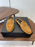 YSL 26S LOAFER MULES IN CAMEL BROWN SUEDE
