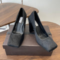 ALAIA 26S SQUARE-TOE HIGH HEELS 95 MM IN BLACK PONY HAIR