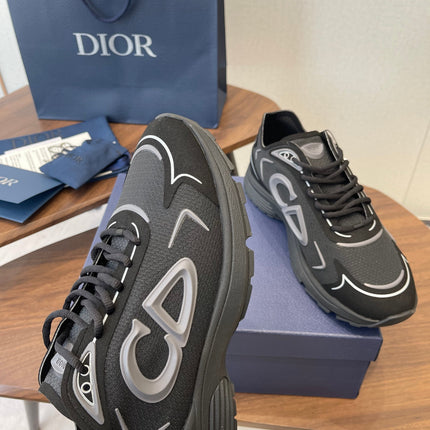 DIOR 26S B30 COUNTDOWN TECH SNEAKER IN BLACK TECHNICAL FABRIC AND SUEDE
