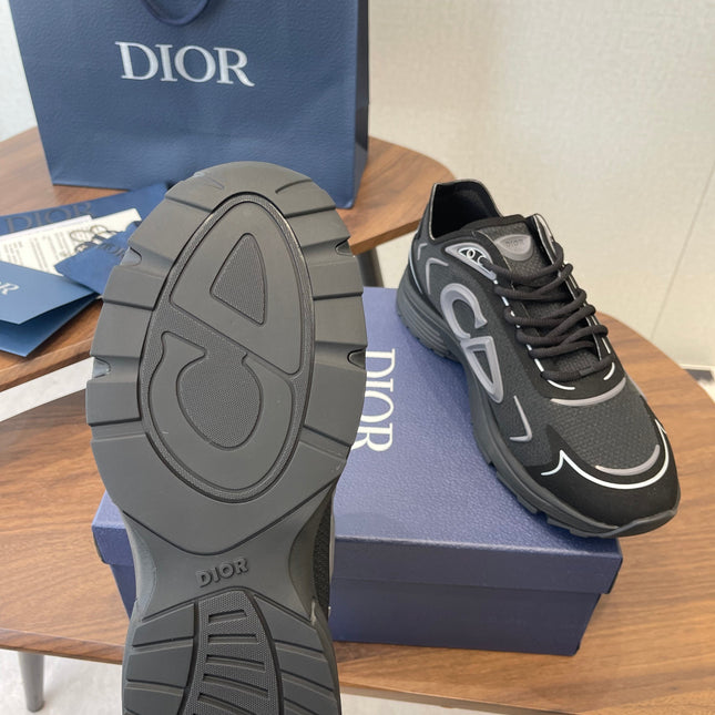 DIOR 26S B30 COUNTDOWN TECH SNEAKER IN BLACK TECHNICAL FABRIC AND SUEDE