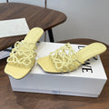 LOEWE 26S HIGH HEEL SANDALS IN BUTTER YELLOW CALFSKIN