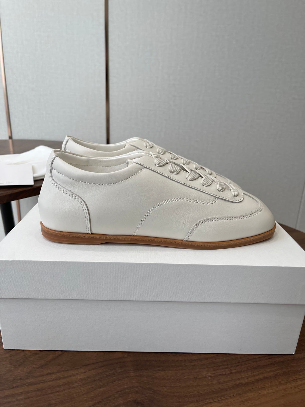 THE ROW 26S SNEAKERS IN WHITE CALFSKIN