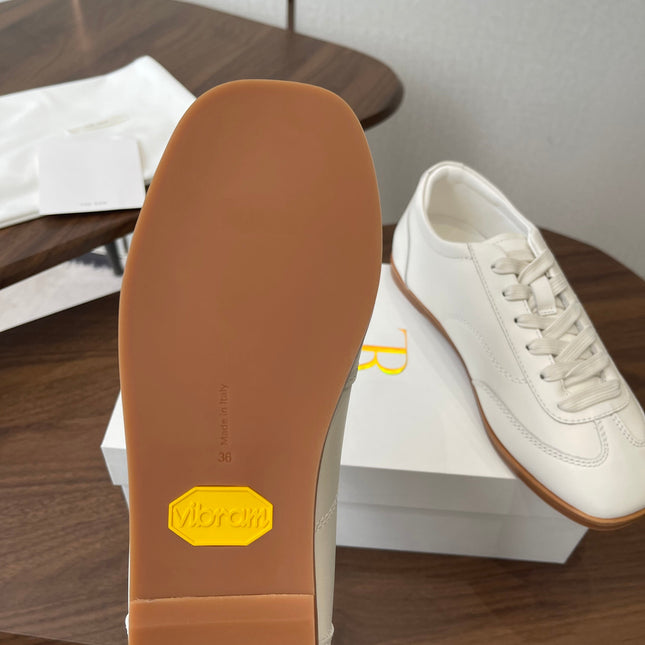 THE ROW 26S SNEAKERS IN WHITE CALFSKIN
