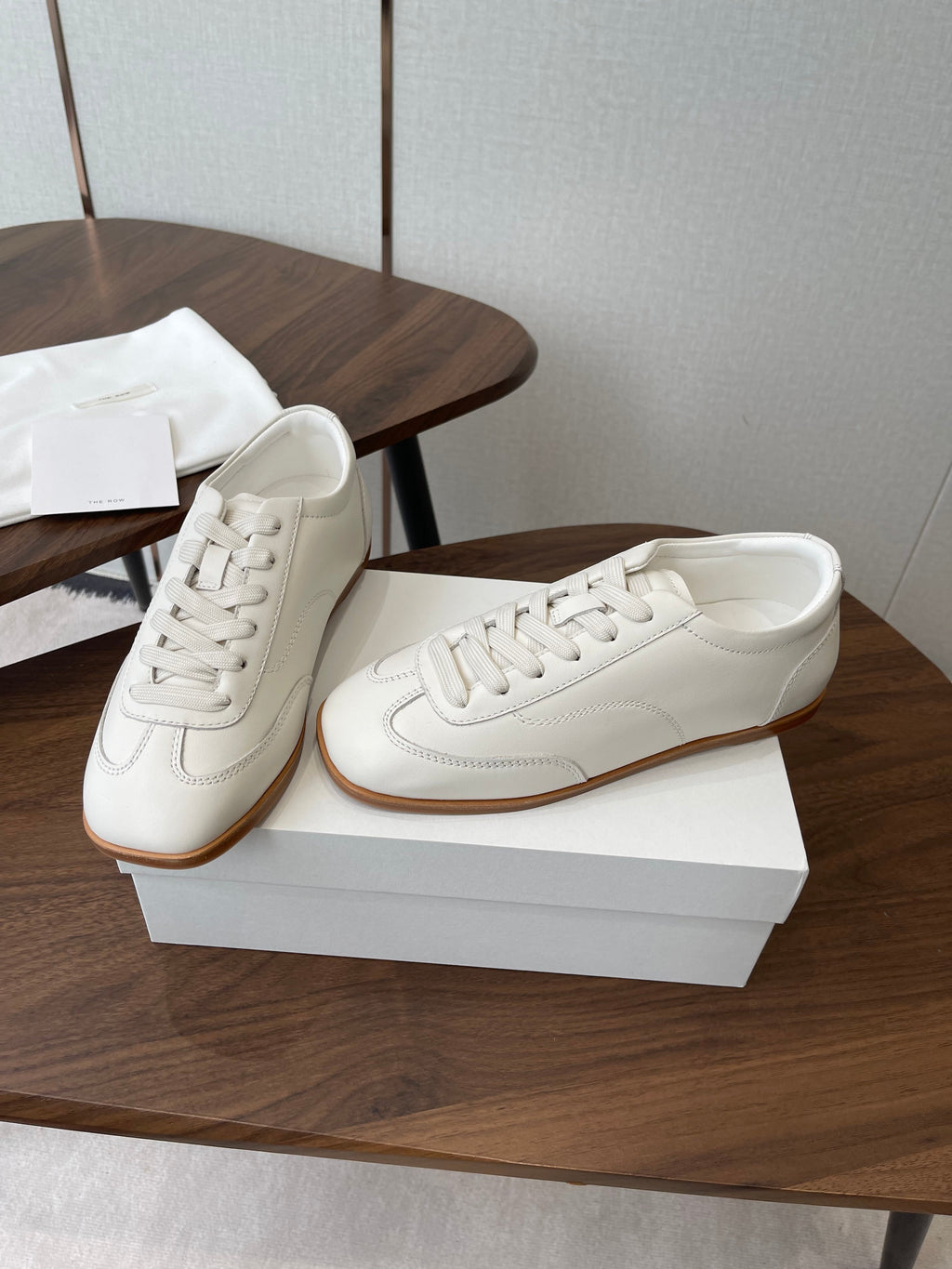 THE ROW 26S SNEAKERS IN WHITE CALFSKIN