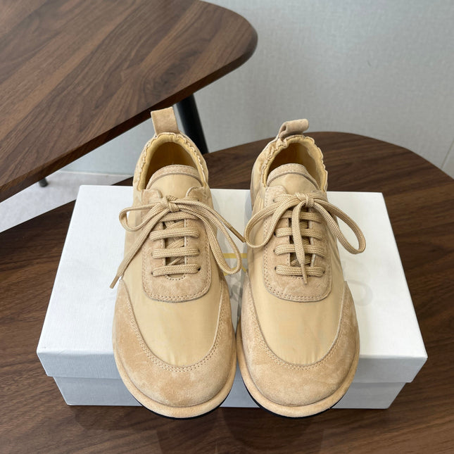 THE ROW 26S SNEAKERS IN BEIGE SUEDE AND FABRIC