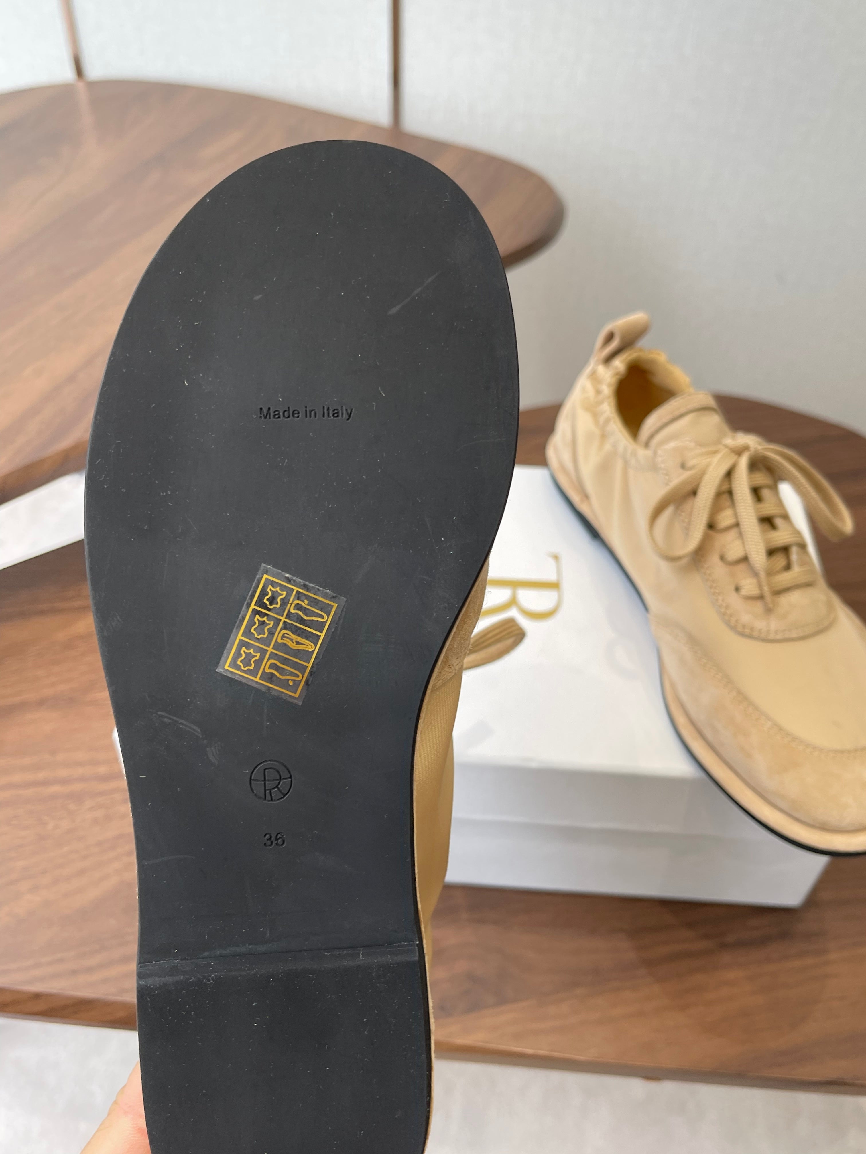 THE ROW 26S SNEAKERS IN BEIGE SUEDE AND FABRIC