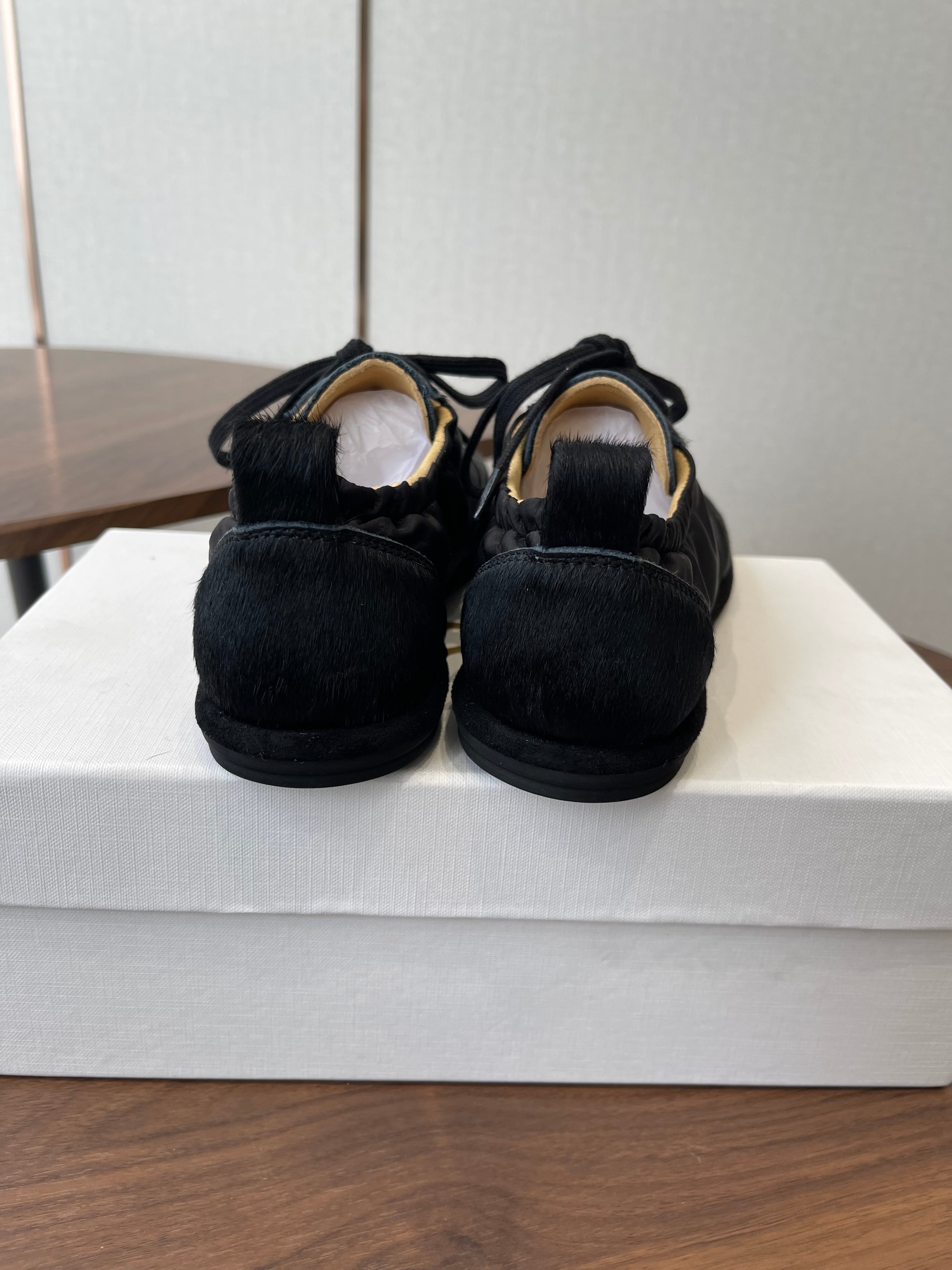 THE ROW 26S SNEAKERS IN BLACK PONY HAIR AND FABRIC