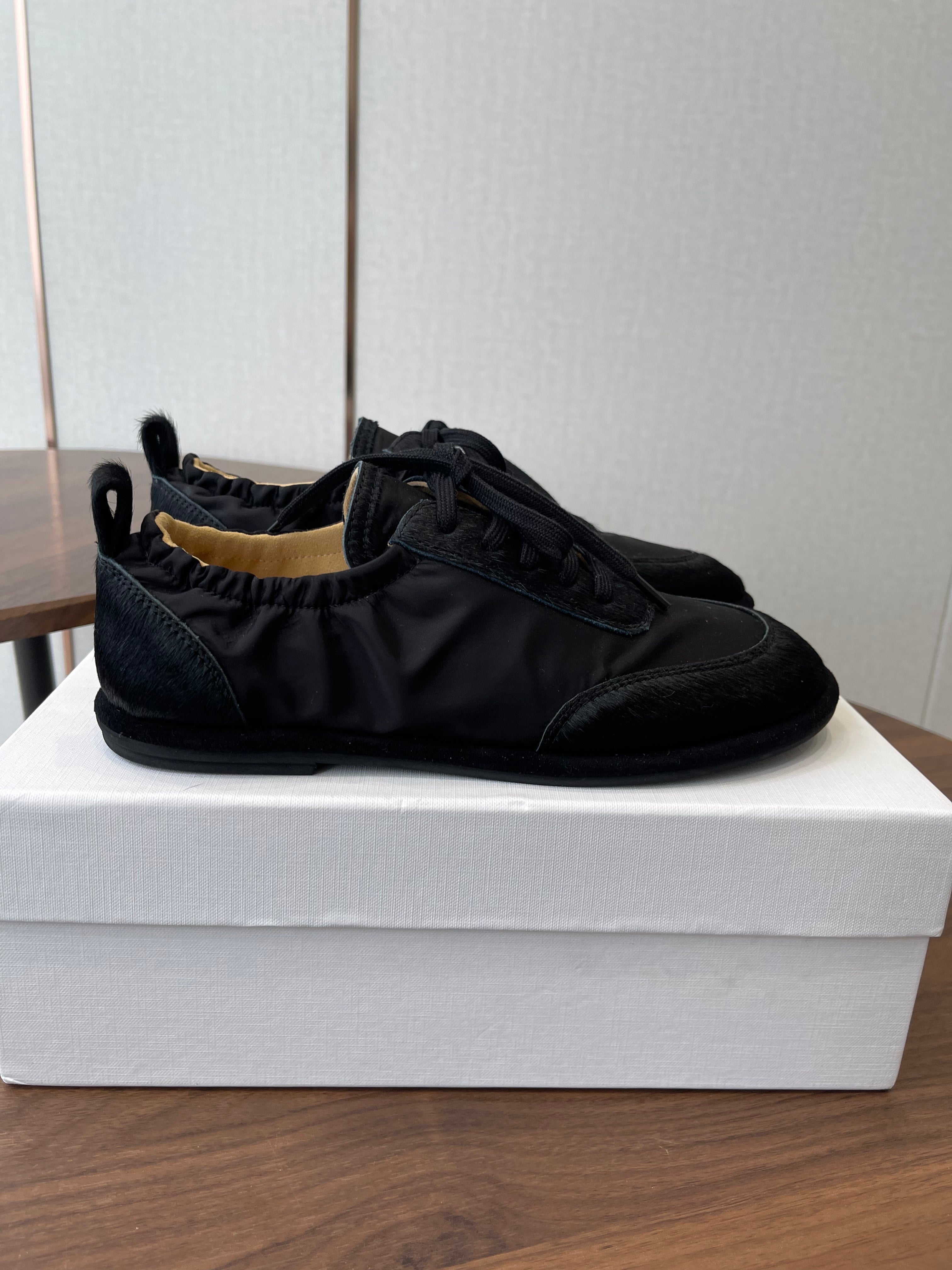 THE ROW 26S SNEAKERS IN BLACK PONY HAIR AND FABRIC