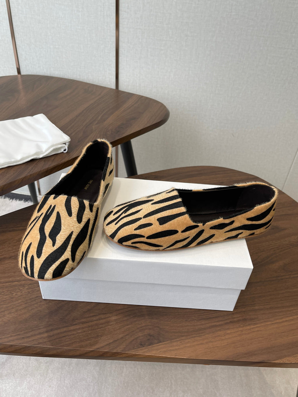 THE ROW 26S MARY JANES IN BEIGE ZEBRA PRINT PONY HAIR