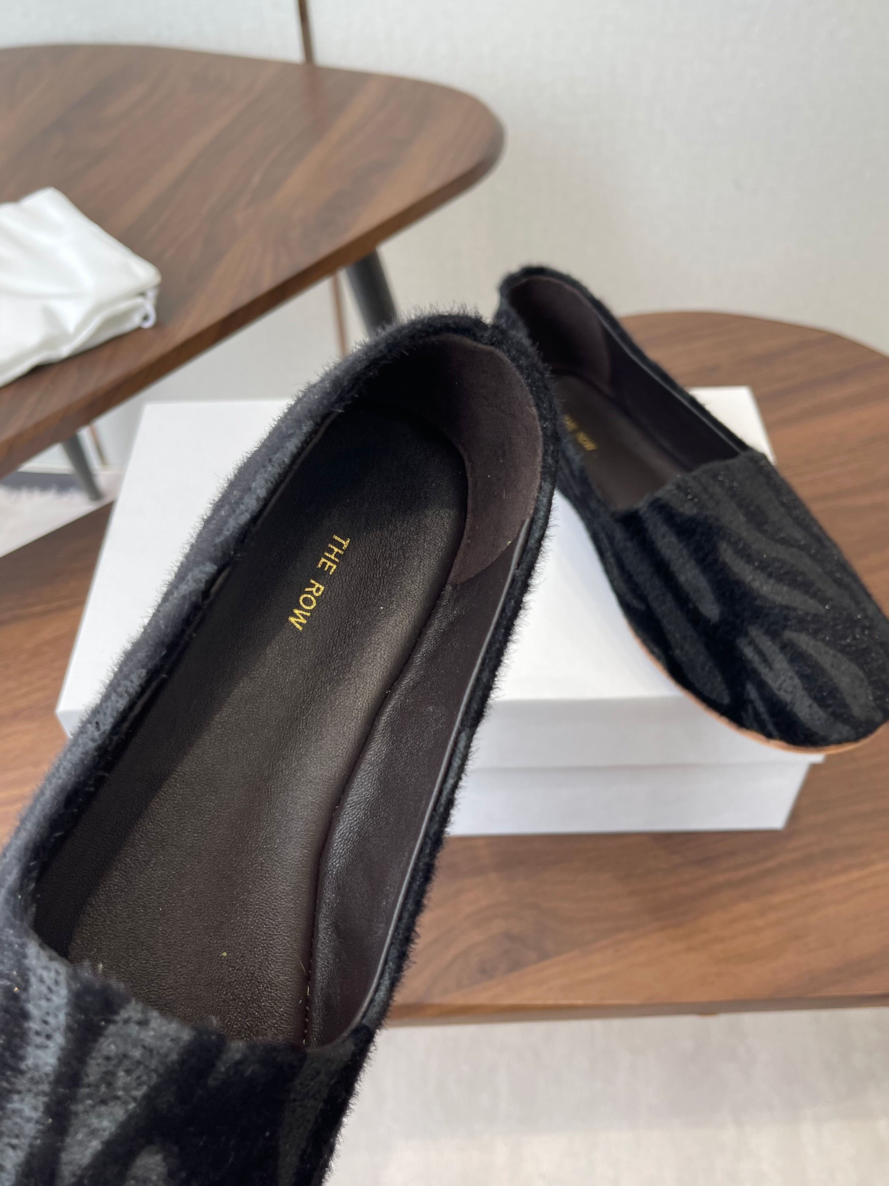 THE ROW 26S MARY JANES IN BLACK ZEBRA PRINT PONY HAIR