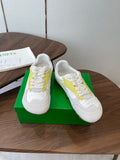 BOTTEGA VENETA 26S ORBIT FLASH SNEAKERS IN WHITE AND YELLOW SUEDE