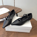 THE ROW 26S POINTED TOE T STRAP PUMPS 35MM IN BLACK CALFSKIN