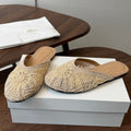 THE ROW 26S PEARL EMBELLISHED CROCHET MULE FLATS IN IVORY WHITE