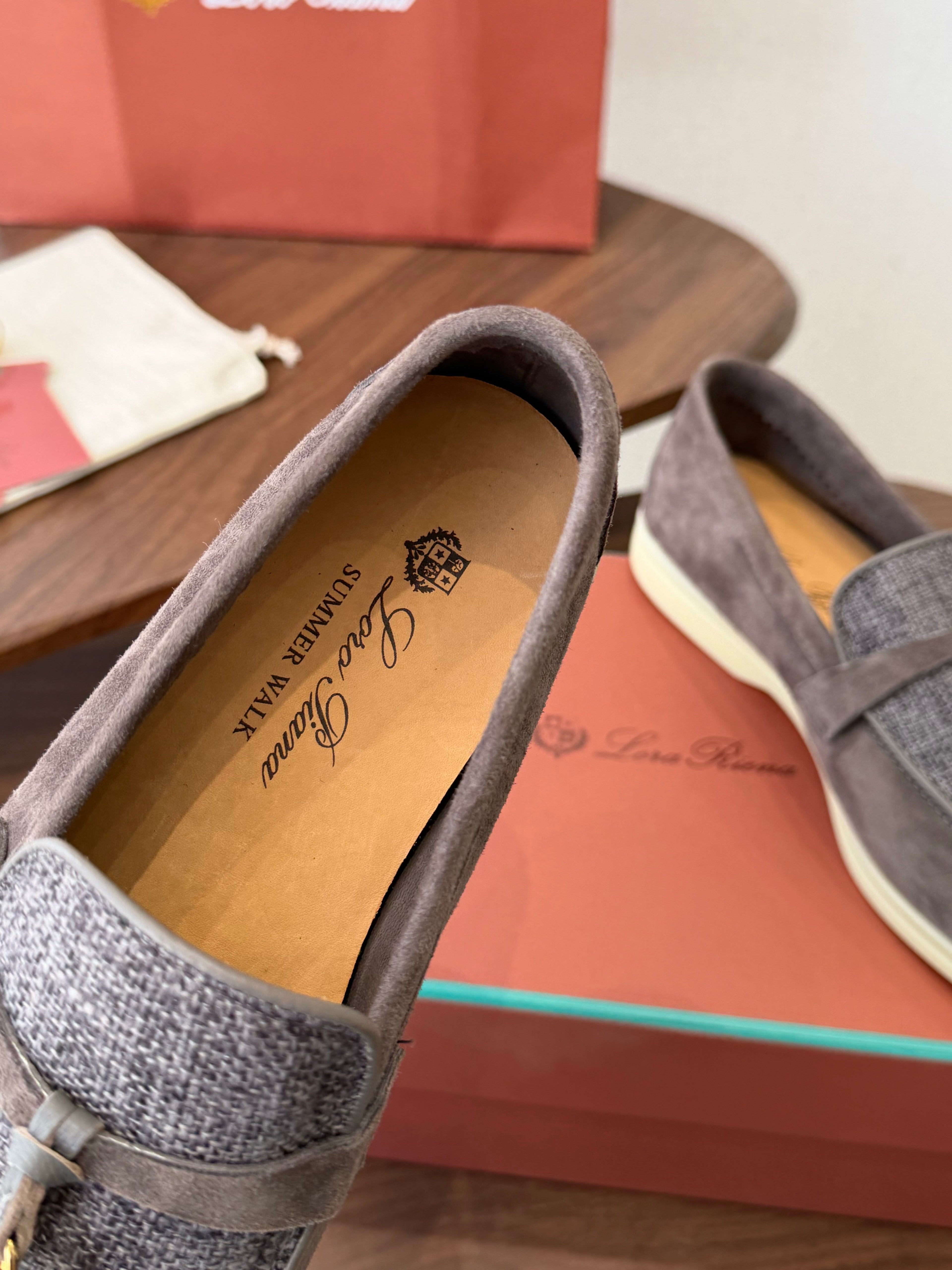 LP 26S LOAFERS IN BROWN SUEDE & FABRIC GOLD HARDWARE
