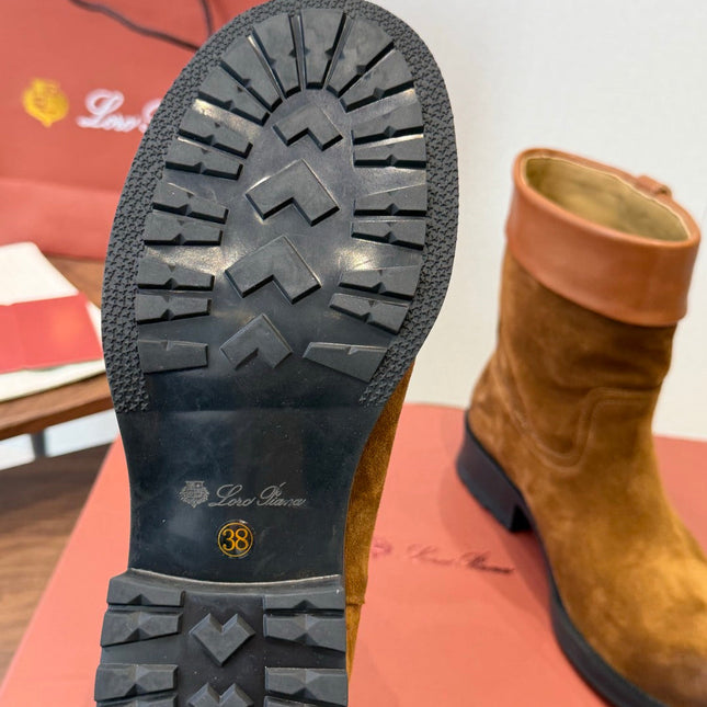LP 26S BIKER BOOTS IN BROWN SUEDE & CALFSKIN