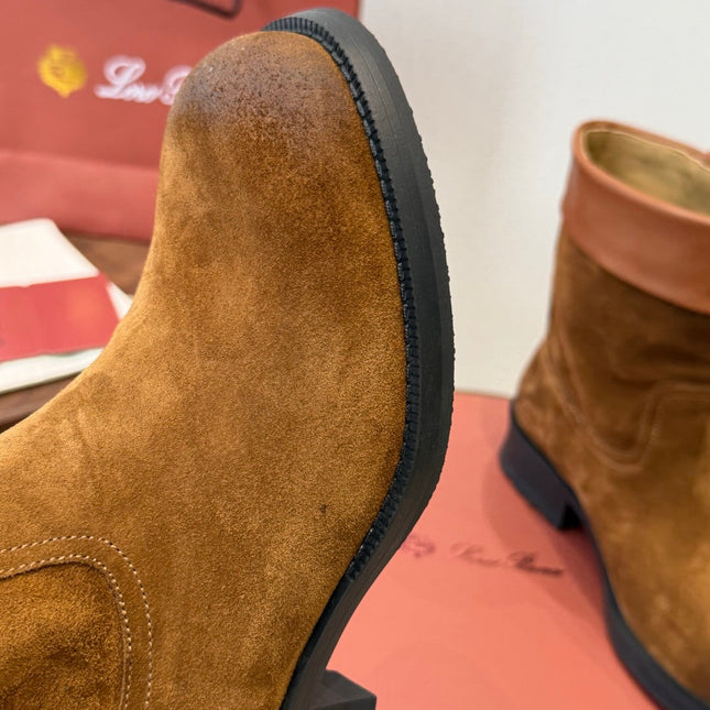 LP 26S BIKER BOOTS IN BROWN SUEDE & CALFSKIN