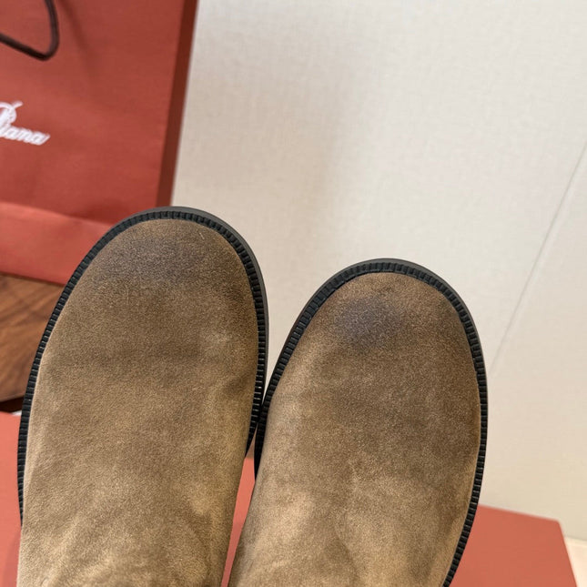 LP 26S BIKER BOOTS IN OLIVE BROWN SUEDE & CALFSKIN