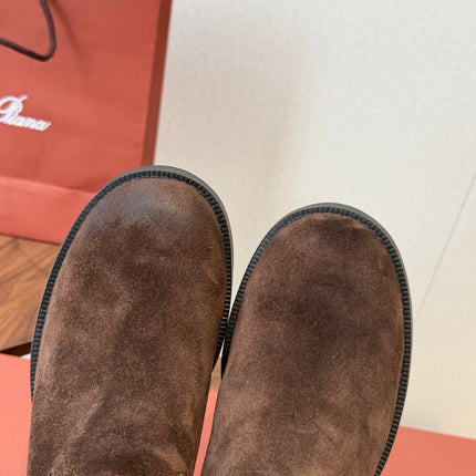 LP 26S BIKER BOOTS IN DARK BROWN SUEDE & CALFSKIN