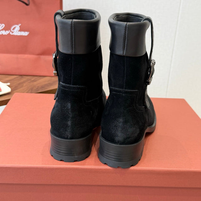 LP 26S BIKER BOOTS IN BLACK SUEDE & CALFSKIN
