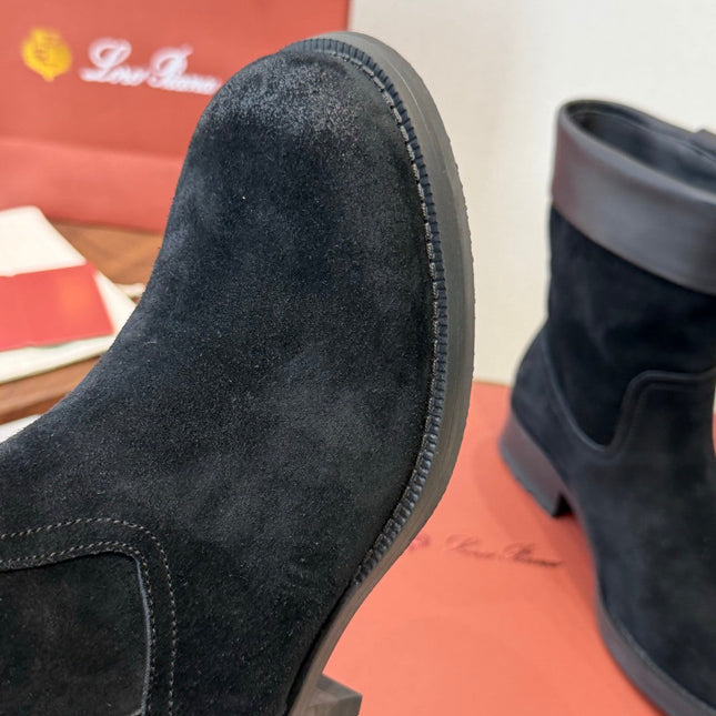 LP 26S BIKER BOOTS IN BLACK SUEDE & CALFSKIN