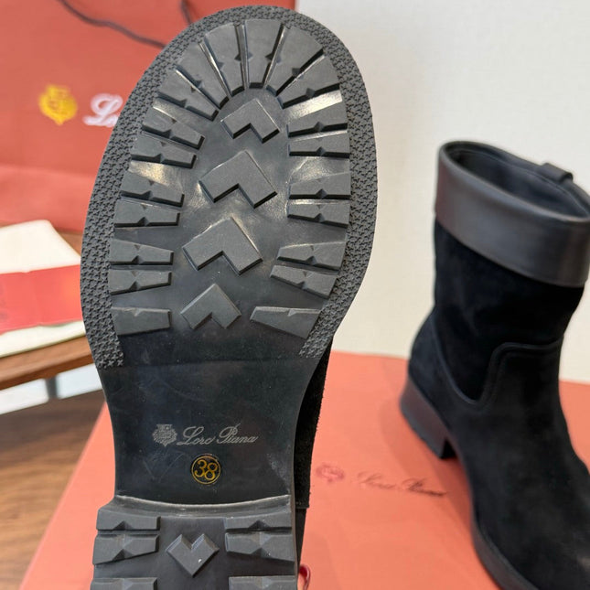 LP 26S BIKER BOOTS IN BLACK SUEDE & CALFSKIN